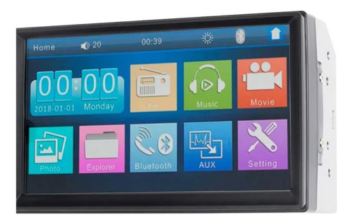 Central De Multimídia 7 Polegadas Com Bluetooth Android Ios
