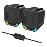 Lenrue Computer Speakers, 5wx2 Gaming Pc Speaker With Colorf