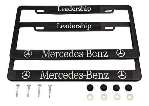 Porta Placas Mercedes Benz Reflejante Cubre Pijas Kit 