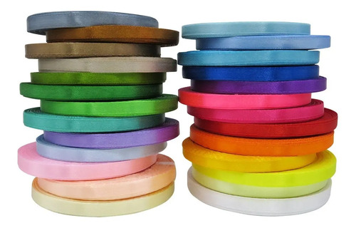 10 Rollos Cinta De Raso 0.5cm  X 25 Yardas Deco Fiesta 15 | Envío gratis