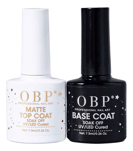 Kit Gel Obp Base - Top Coat Matte Uv Para Uñas 7.5ml