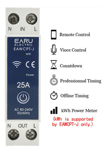 Disjuntor Medidor Wifi Earu 40a Tuya Smart Life