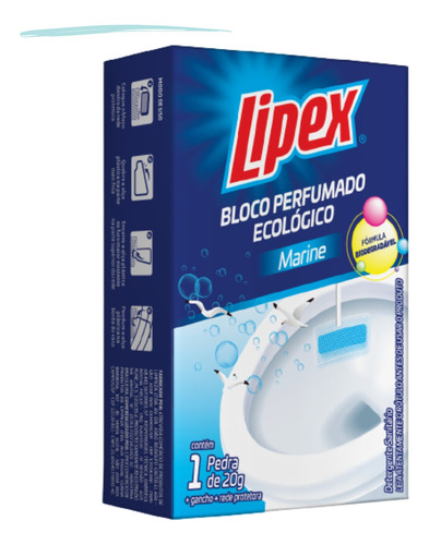 Pedra Sanitária Bloco Perfumado Limpa Perfuma Banheiro Lipex