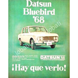 Cartel Vintage Autos Pickup Nissan Datsun Bluebird 1968 /807