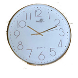 Reloj Pared Plastico Siklos Gb8165 40 Cm Vidrio Silencioso Color De La Estructura Dorado Color Del Fondo Blanco