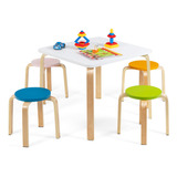 Infans Juego De Mesa Y Taburete De Madera Para Niños, Mesa.