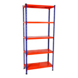 Estanteria Mega Rack 5 Estantes Metalicos 1,8 Mts. Naranja C