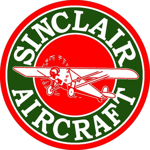 Placas Decorativas  Sinclair Aircraft Gasolina Aviação