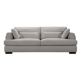 Sofá Sillon Mediterraneo 3 Cuerpos Pana Mueble Premium Color Gris