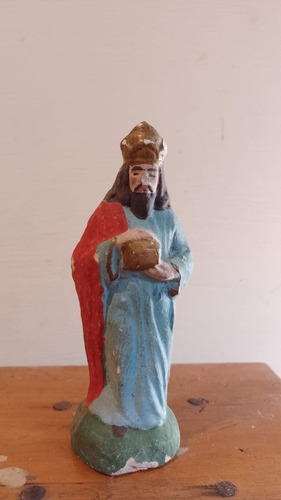 Figura Decoración Antiguo Pesebre Navidad Rey Mago Gaspar 