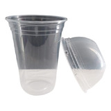 Vaso Frappe Descartable 400cc C/ Tapa Domo Batidos X 50un