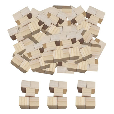 50 Bloques De Madera Para Manualidades, Cubos 1 Cm
