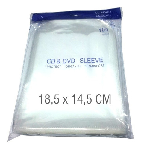 Bolsa Sobre Dvd De Pvc 100 Micron (18,5 X 14,5) Pack X 100u.