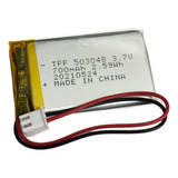 Batería Mini De Lítio Recargable 3.7v 700mah Con Conector