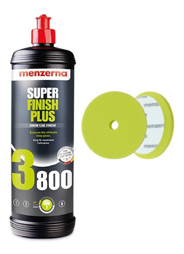 Kit Menzerna Super Finish Plus 3800 250ml+ Foam Pad Paso 3