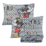 Jogo De Cama Mickey E Minnie Casal 3 Peças True Love