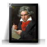 Quadro Decorativo Arte E Musica Classica Beethoven Moldura