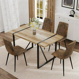 Juego De Comedor 5 Piezas, Mesa Rectangular Moderna Y 4 Sill