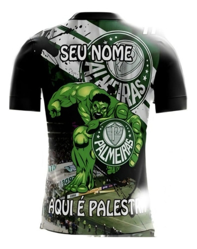 Camisa Camiseta De Time Palmeiras Personalizada Unissex+nome