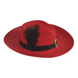 Sombrero / Gorro De Mosquetero Rojo - El Mejor Precio!