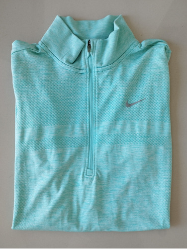 Buzo Nike 1/2 Cierre Usado Dri Fit Finito Verde Agua Mujer 