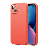 Funda Silicona Mate Gamuza Felpa Borde Camara Para iPhone 13