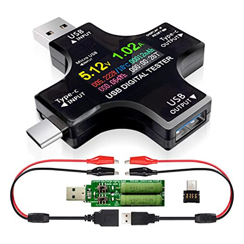 Usb C Tester, 2 In 1 Type C Usb Tester Color Screen Ips...