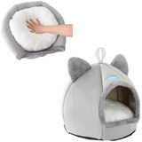 Caminha Cama Tenda Luxo Cabana Toca Para Gatos Iglu 40cm Cinza