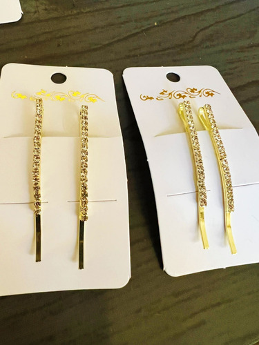 12 Pares Presilhas Tic Tac Com Strass Acessório Cabelo