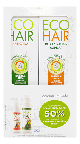 Eco Hair Kit Shampoo + Loción Tratamiento Anticaída Pelo