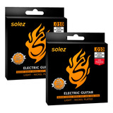 Kit 2 Encordoamento Solez Guitarra Cordas 010 Slg10