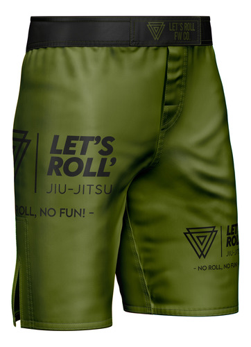 Shorts Nogi Bjj Let's Roll - Mma Green