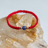 Manilla Pulsera Ojo Turco Oro Laminado Mujer Amiga Roja Moda