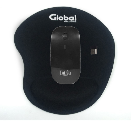 Mouse Int. Co Inalambrico Rdm521w + Pad Mouse Con Gel Negro