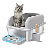 Suzzipaws Caja De Arena De Acero Inoxidable Para Gatos, Band