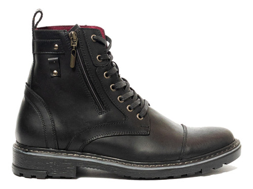 Botas Vicenzo Para Hombre En Cuero Negro - Outletshop - 