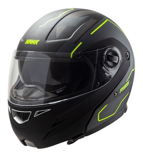 Casco Rebatible Rs5 Hawk Resistance Negro/fluo Teo Motos  