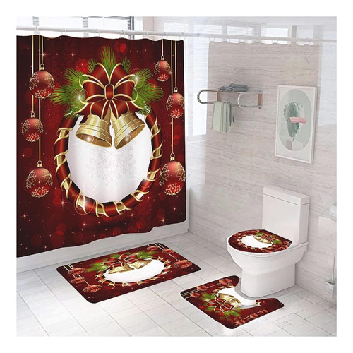 Nihay Navidad For Baño Juego De 4 Cortinas De Ducha Con