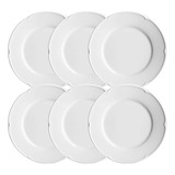 Plato Postre Porcelana Blanca Verbano Línea Provenza X6