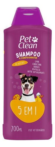 Shampoo 5x1 Cachorro E Gato Banho Tosa Cães Pet Clean 700ml Fragrância Suave