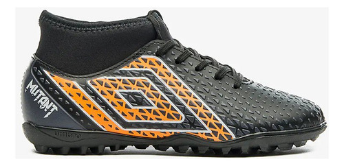 Chuteira Umbro Society Botinha Mutant Jr - Preto+laranja