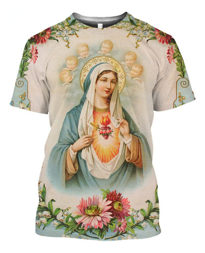 Axw Camiseta Guadalupe Virgen María Católica 3d