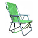 Silla Playera Reposera Bamboo Plegable Acero Sillon Mochila