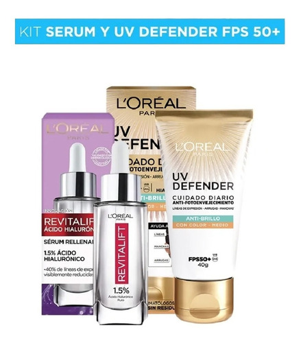 Uv Defender + Serum Antiarrugas - mL a $897