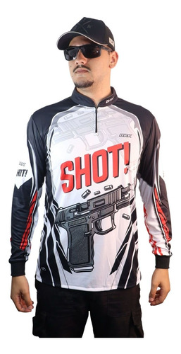 Camisa Camiseta Tiro Esportivo Atirador Brk Shot Branca