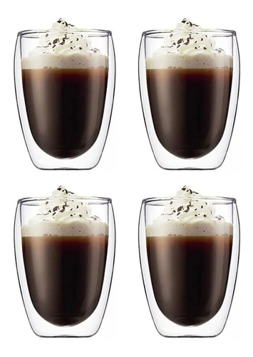 Set X4 Vasos 330 Ml Cafe Doble Wall Estilo Bodum