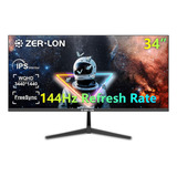 Zer-lon Monitor Ultraancho Para Juegos De 34 Pulgadas, Ips .