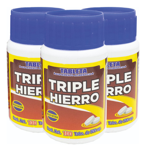 Kit 3 Suplemento Alimenticio Triple Hierro