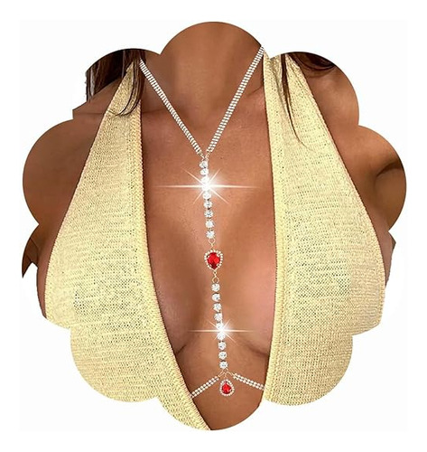 Cadena De Cuerpo De Diamantes De Imitación, Collar De Cuerpo