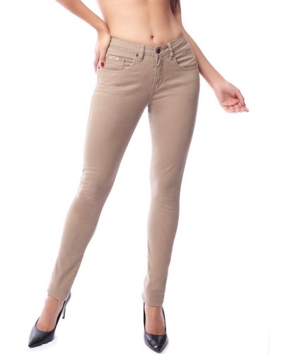 Pantalón De Gabardina Entubado Pomp-push  Dayana De Mujer 